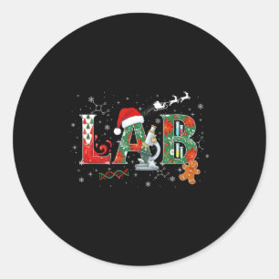 Lab Christmas Laboratory Technician Science Xmas S Classic Round Sticker