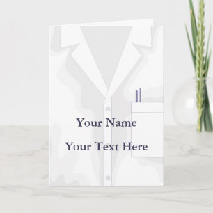 Lab Coat Jacket Custom Greeting Card