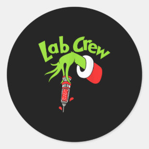 Lab Crew Merry Christmas Laboratory Tech Nurse Xma Classic Round Sticker