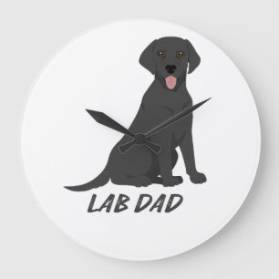 Lab Dad � Proud Labrador Retriever Dog Owner Large Clock