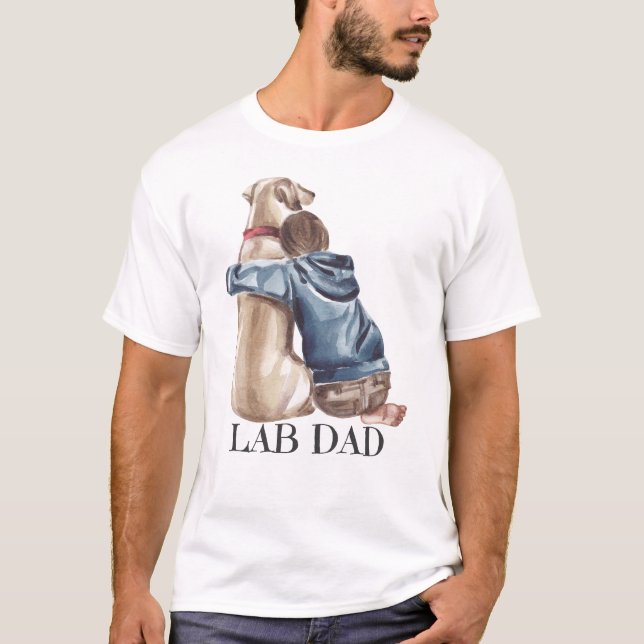 Lab Dad, Proud Labrador Retriever Dog Owner T-Shirt (Front)