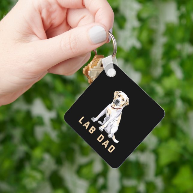 Lab Dad Yellow Labrador Retriever For Men Keychain (Hand)