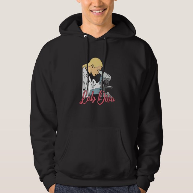 Lab Diva Medical Technologist Chemist Laboratory T Hoodie (Front)