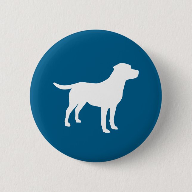 Lab Dog Puppy Baby Shower Silhouette 2 Inch Round Button (Front)