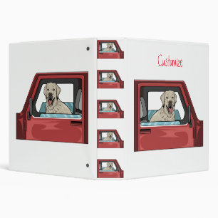 Lab Dog Riding Shotgun Thunder_Cove Binder