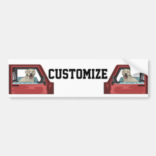 Lab Dog Riding Shotgun Thunder_Cove Bumper Sticker