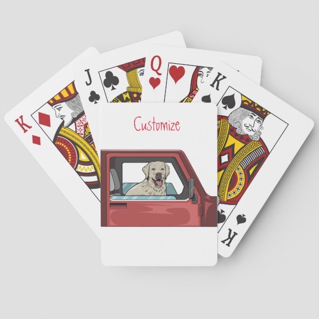 Lab Dog Riding Shotgun Thunder_Cove Playing Cards (Back)