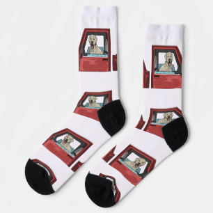 Lab Dog Riding Shotgun Thunder_Cove Socks