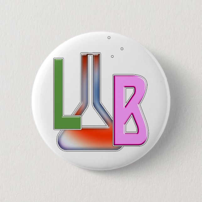 LAB FLASK LOGO LABORATORY 2 INCH ROUND BUTTON (Front)