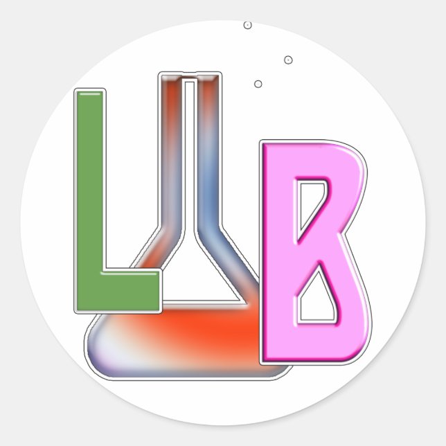 LAB FLASK LOGO LABORATORY CLASSIC ROUND STICKER (Front)