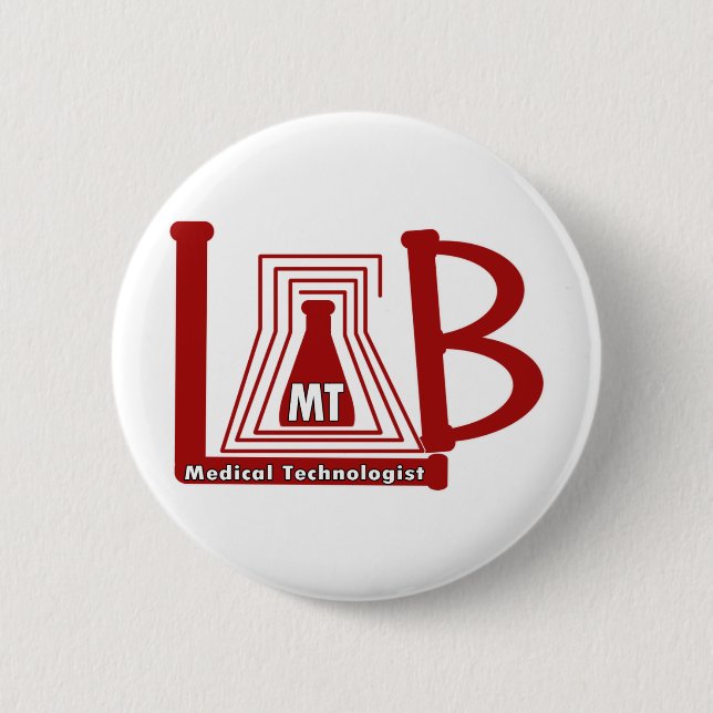 LAB FLASK LOGO MT - MEDICAL TECHNOLOGIST 2 INCH ROUND BUTTON (Front)