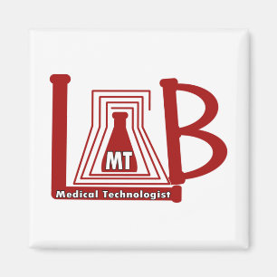 LAB FLASK LOGO MT - MEDICAL TECHNOLOGIST MAGNET
