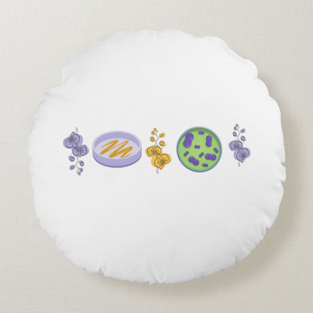 Lab Glassware and Flowers 2022 Round Pillow (Front)