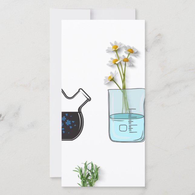 Lab Glassware and Flowers 2022 Thank You Card (Front)