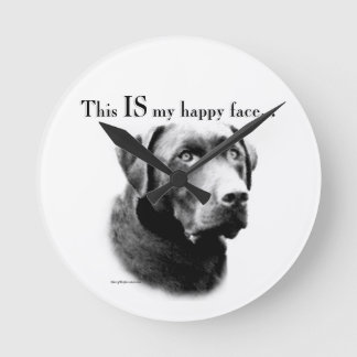 Lab Happy Face Round Clock