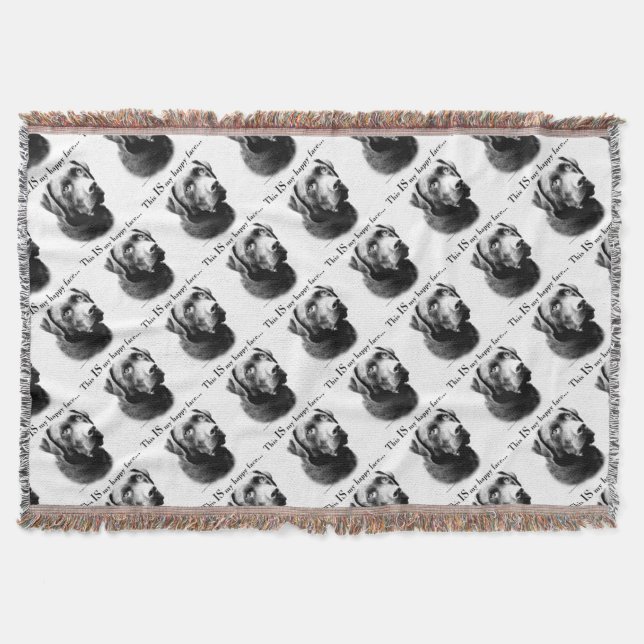 Lab Happy Face Throw Blanket (Front)