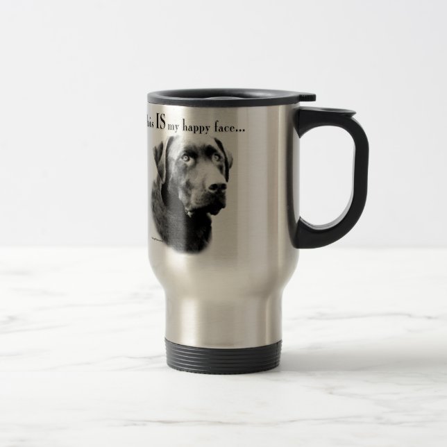 Lab Happy Face Travel Mug (Right)