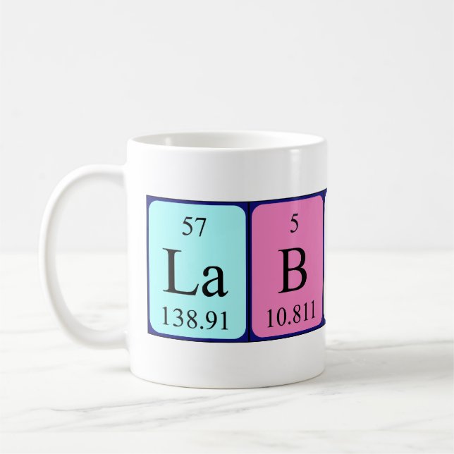 Lab Hero periodic table name mug (Left)