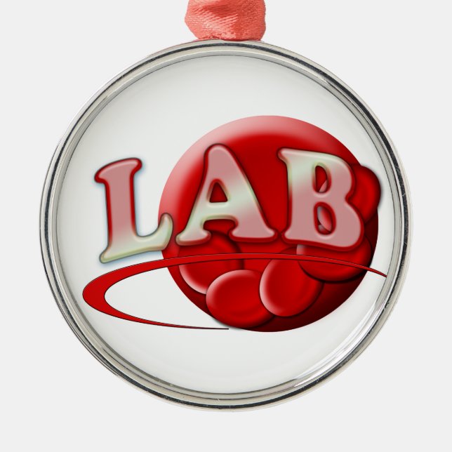 LAB (LABORATORY) Red Blood Cell CHRISTMAS ORNAMENT (Front)