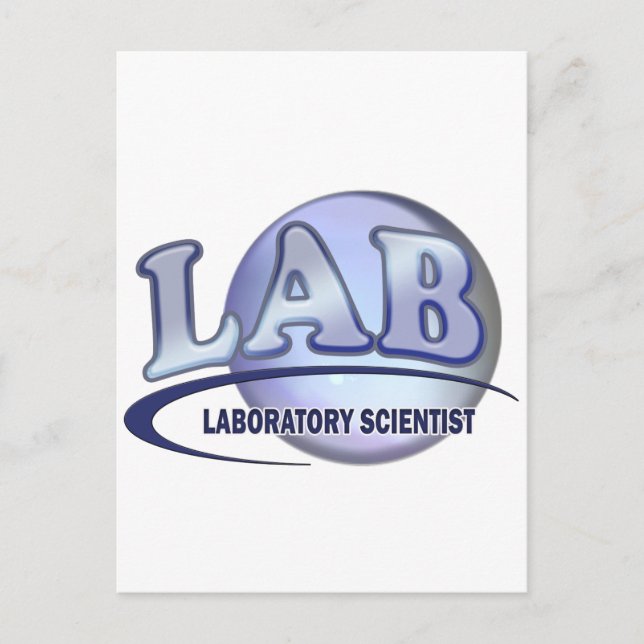 LAB - LABORATORY SCIENTIST! Fun Blue LOGO Postcard (Front)