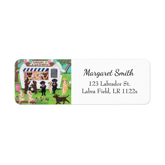 Lab Licks Ice Cream Labradors Return Address (Front)