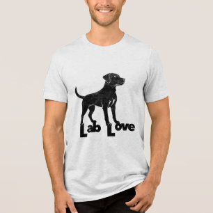 Lab Love Black Labrador New Puppy Dog Dad Mom Tri-Blend Shirt