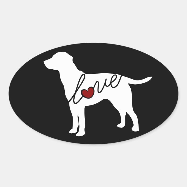 Lab Love Oval Sticker (Front)