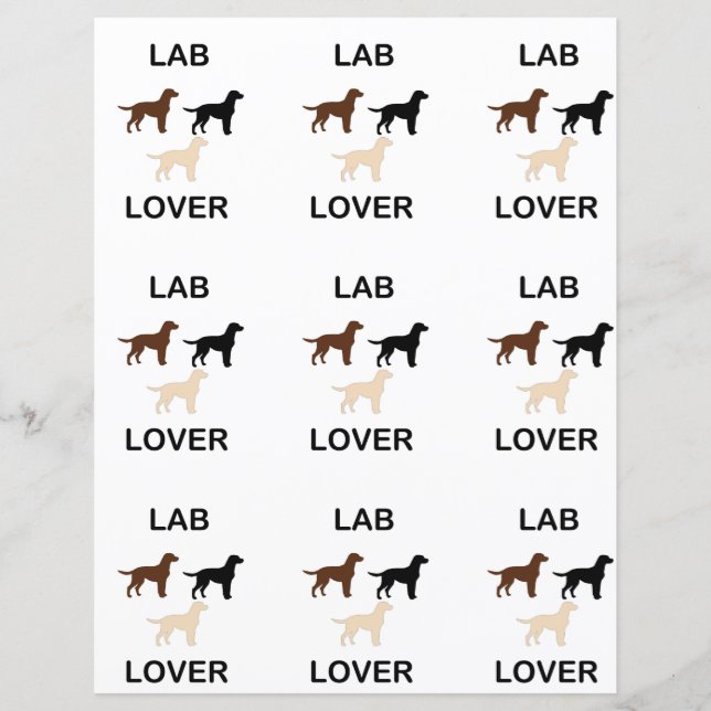 Lab Lover all colours silhouettes (Front)