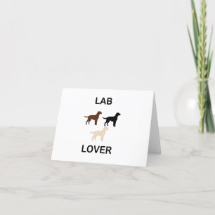 Lab Lover all colours silhouettes Thank You Card
