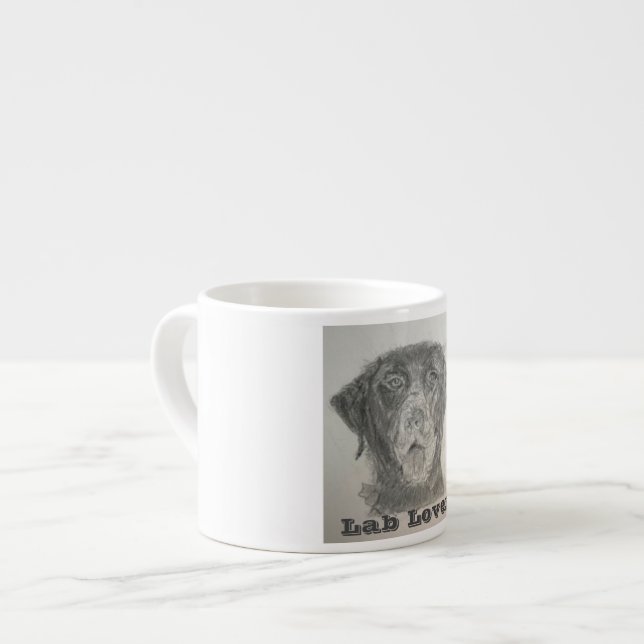 Lab Lover Espresso ou Bone China Mug (Devant gauche)
