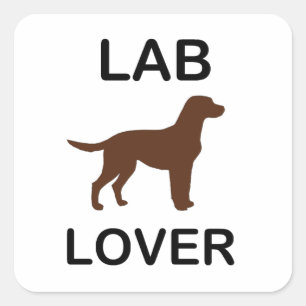 lab lover square sticker