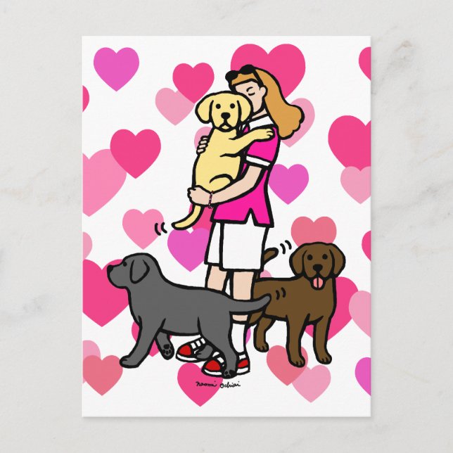 Lab Mom in the Pink Shirt 1 Postcard (Front)