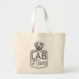 “Lab Mom” Peek-a-Boo Jumbo Tote Bag