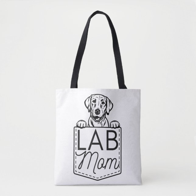 “Lab Mom” Peek-a-Boo Premium Tote (Front)