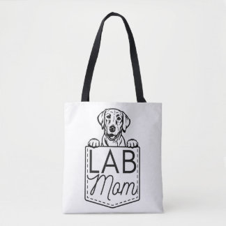 “Lab Mom” Peek-a-Boo Premium Tote Bag