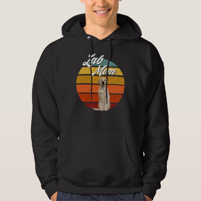 Lab Mom Yellow Labrador Retriever Retro Trendy Cut Hoodie (Front)