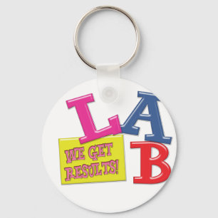 LAB MOTTO LABORATORY WE GET RESULTS! KEYCHAIN