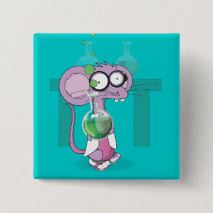 Lab Mouse 2 Inch Square Button
