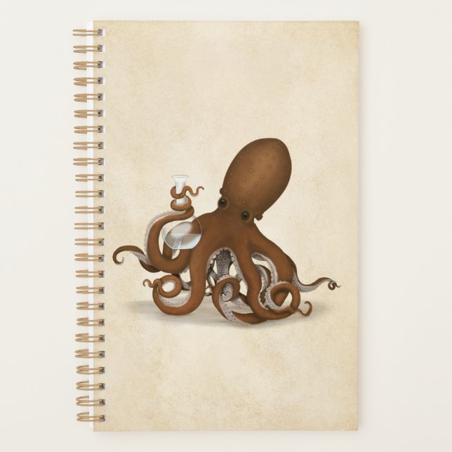 Lab Octopus & Periodic Table Victorian Naturalist Planner (Front)