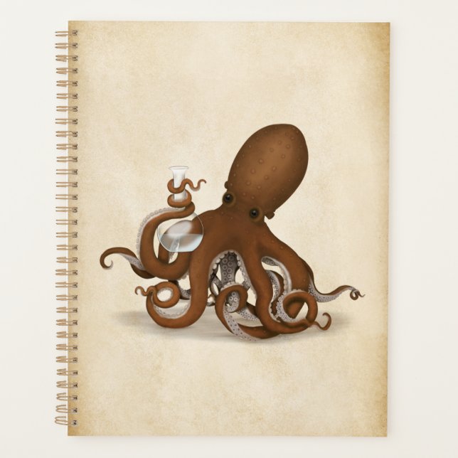 Lab Octopus & Periodic Table Victorian Naturalist Planner (Front)