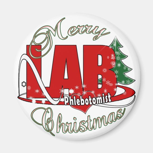 LAB PHLEBOTOMIST CHRISTMAS MAGNET (Front)