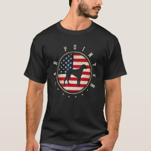 Lab Pointer Usa Flag 4th July Dog Mom Dad T-Shirt