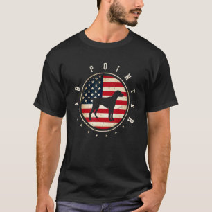 Lab Pointer Usa Flag 4th July Dog Mom Dad T-Shirt