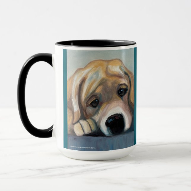 Lab Pup en difficulté | Mug Deux Tons, 45 cl (Gauche)
