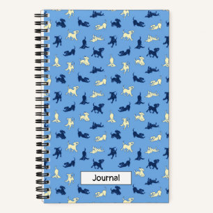 Lab Puppies on Blue Small Custom Spiral Notebook
