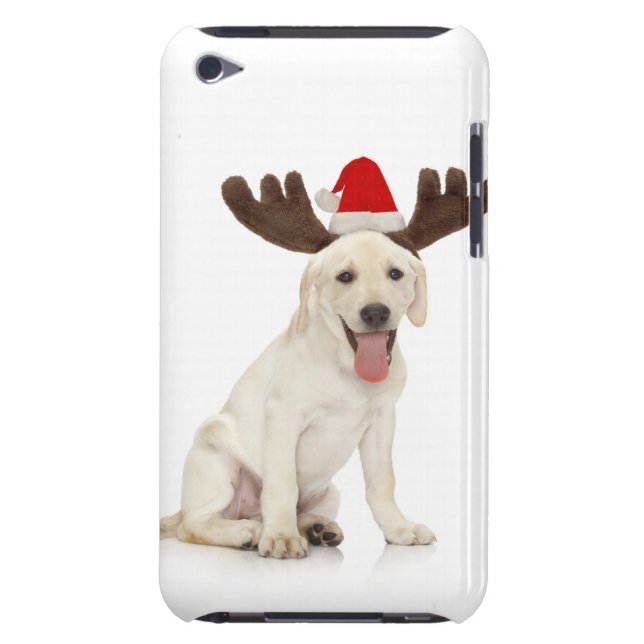 Lab Puppy Wearing Antlers Barely There iPod Cover (Back)