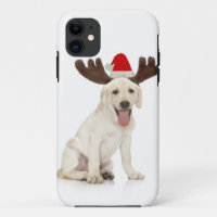 Lab Puppy Wearing Antlers