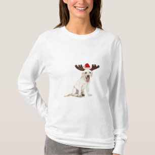 Lab Puppy Wearing Antlers T-Shirt