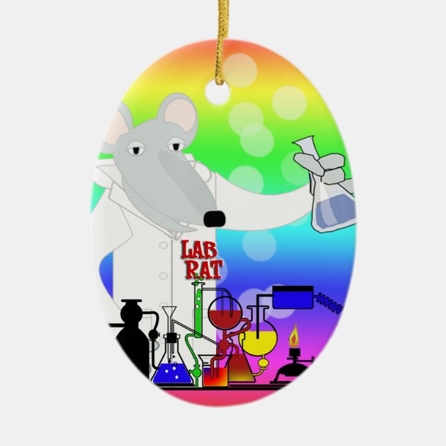LAB RAT CHEMISTRY CERAMIC ORNAMENT (Front)