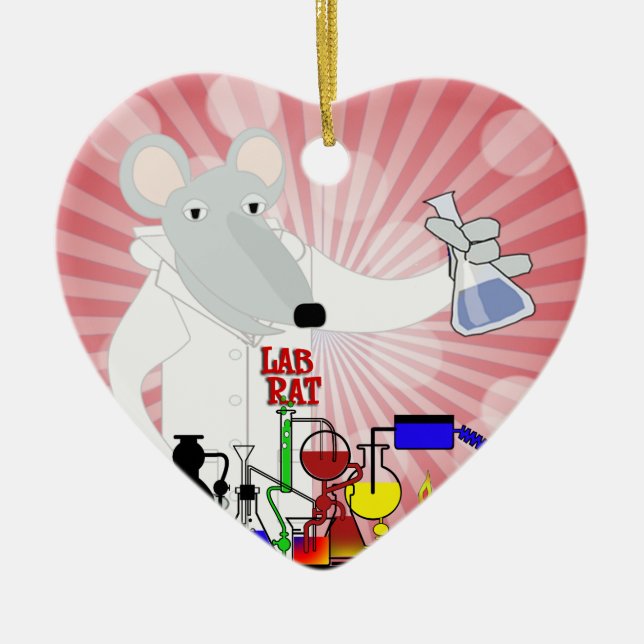 LAB RAT CHEMISTRY CERAMIC ORNAMENT (Front)